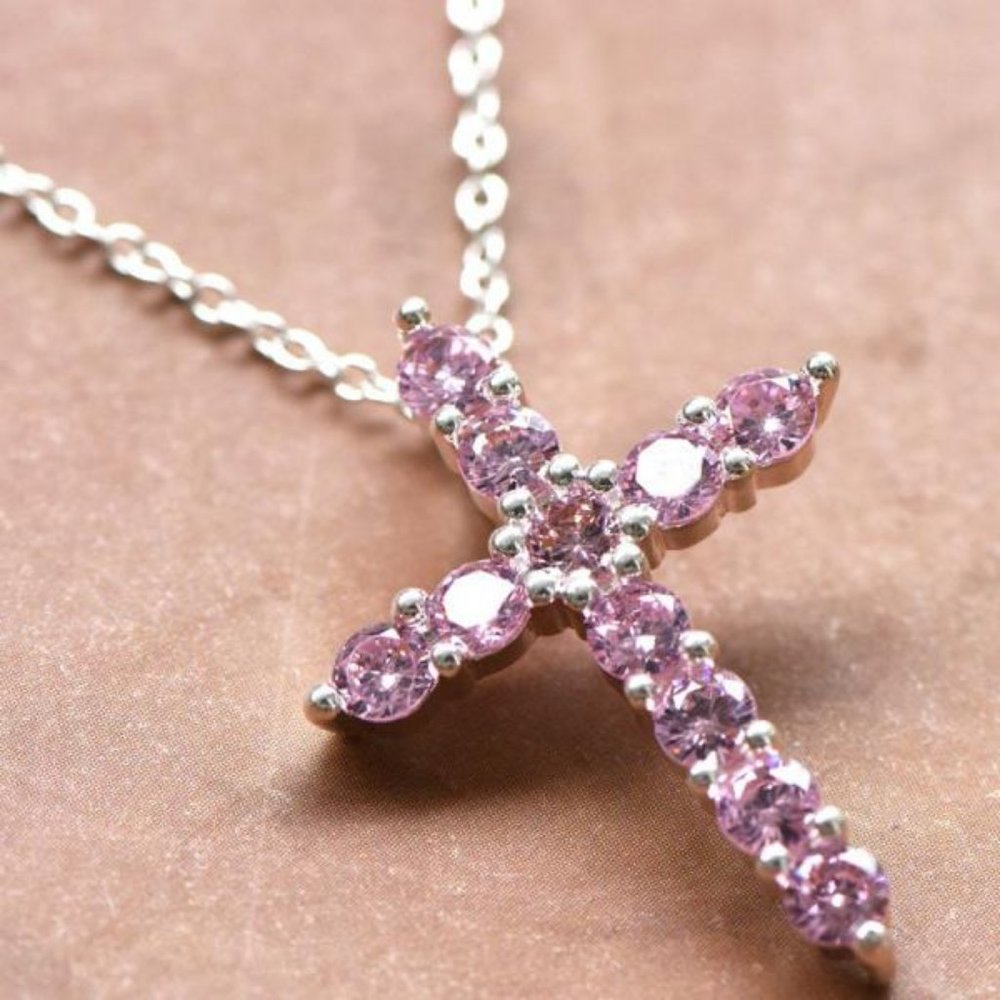 Fashion Natural Gemstone Silver Crosses